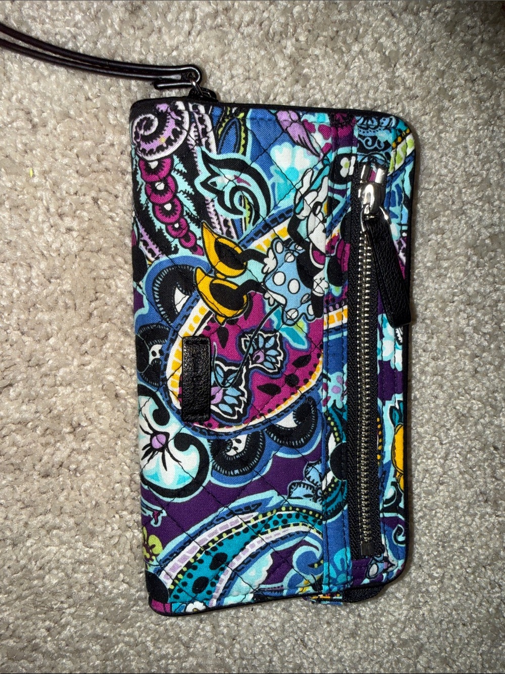 Patterned Quilted Vera Bradley Disney Wallet - Purple/Blue
